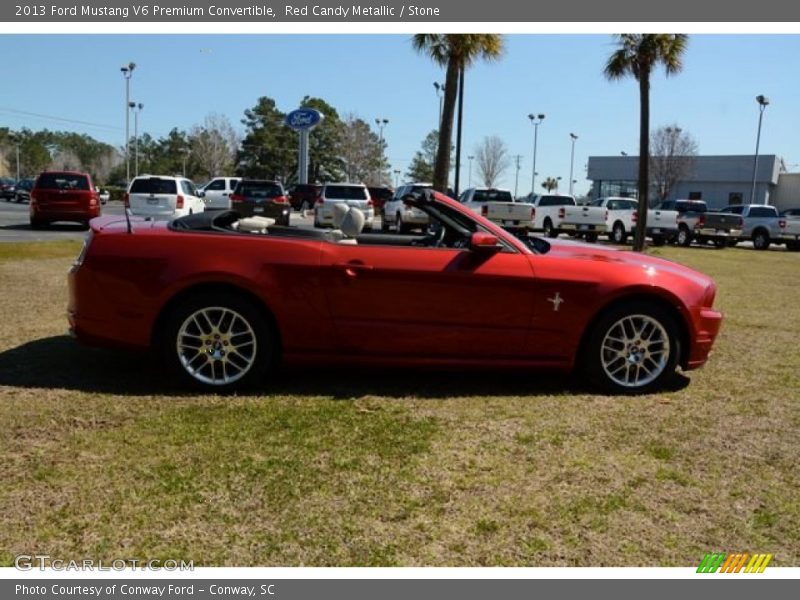 Red Candy Metallic / Stone 2013 Ford Mustang V6 Premium Convertible