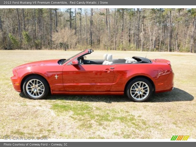 Red Candy Metallic / Stone 2013 Ford Mustang V6 Premium Convertible