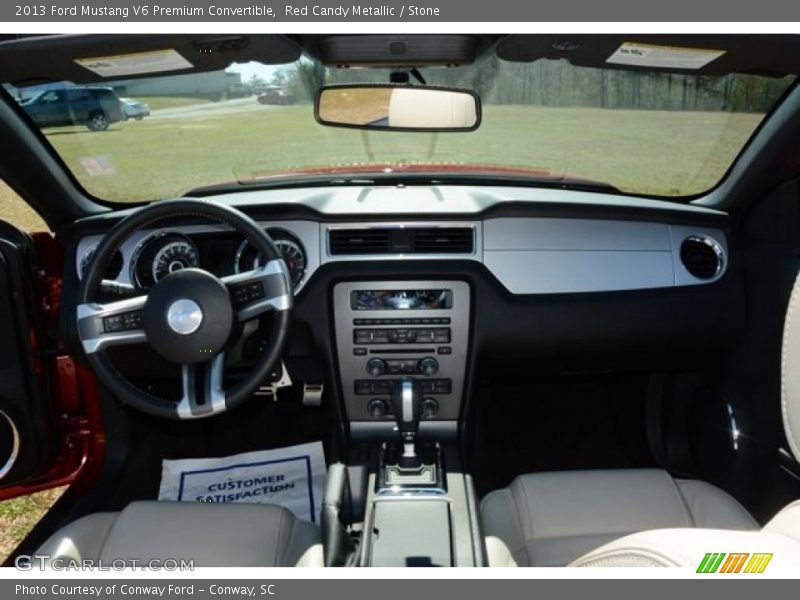 Red Candy Metallic / Stone 2013 Ford Mustang V6 Premium Convertible