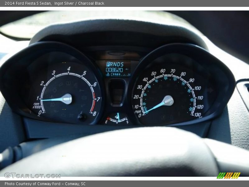 Ingot Silver / Charcoal Black 2014 Ford Fiesta S Sedan