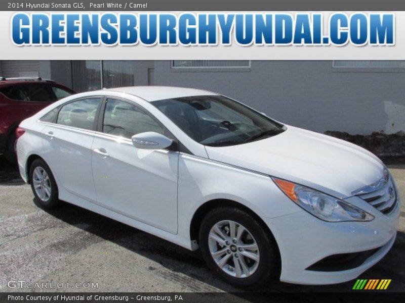 Pearl White / Camel 2014 Hyundai Sonata GLS