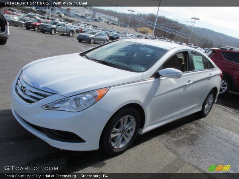 Pearl White / Camel 2014 Hyundai Sonata GLS