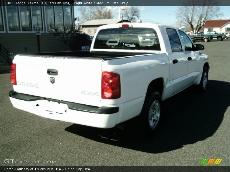 Bright White / Medium Slate Gray 2007 Dodge Dakota ST Quad Cab 4x4