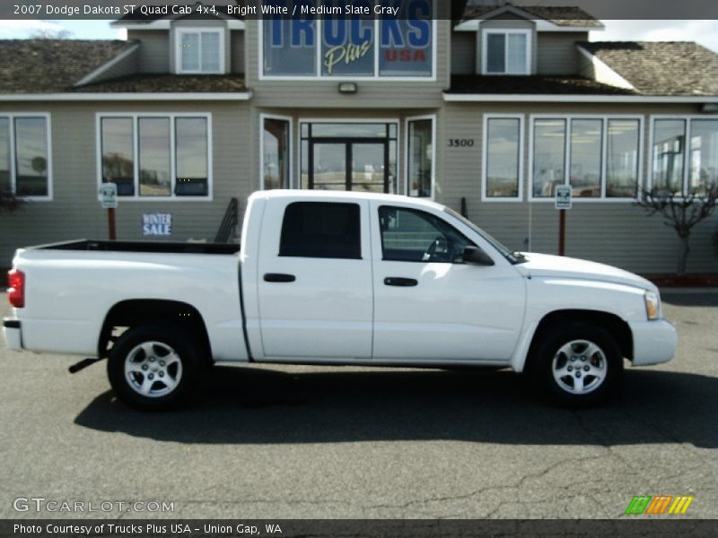 Bright White / Medium Slate Gray 2007 Dodge Dakota ST Quad Cab 4x4