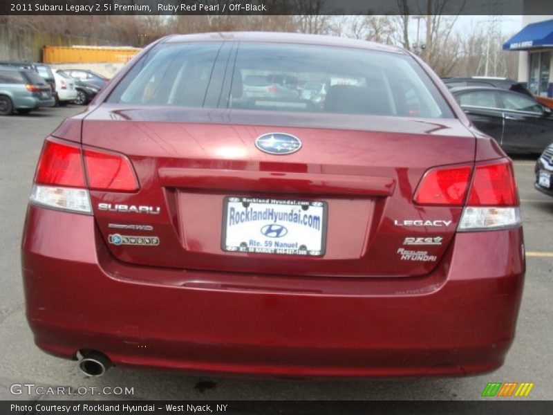 Ruby Red Pearl / Off-Black 2011 Subaru Legacy 2.5i Premium