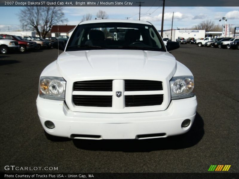 Bright White / Medium Slate Gray 2007 Dodge Dakota ST Quad Cab 4x4