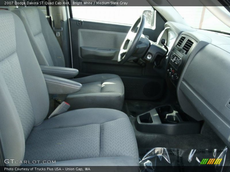 Bright White / Medium Slate Gray 2007 Dodge Dakota ST Quad Cab 4x4