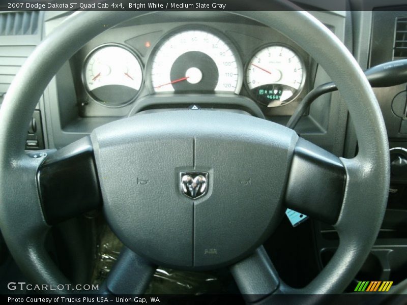 Bright White / Medium Slate Gray 2007 Dodge Dakota ST Quad Cab 4x4