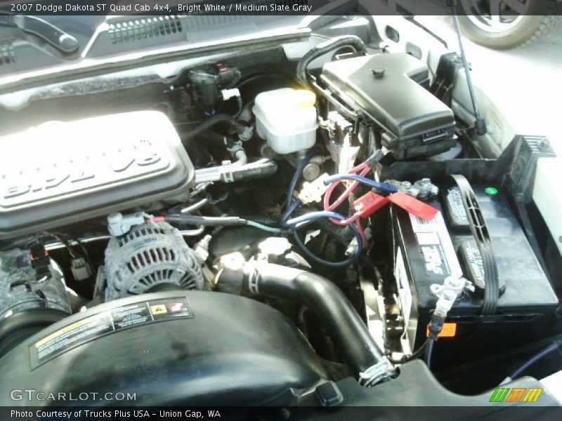 Bright White / Medium Slate Gray 2007 Dodge Dakota ST Quad Cab 4x4