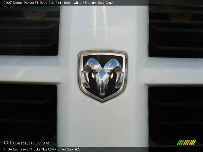 Bright White / Medium Slate Gray 2007 Dodge Dakota ST Quad Cab 4x4