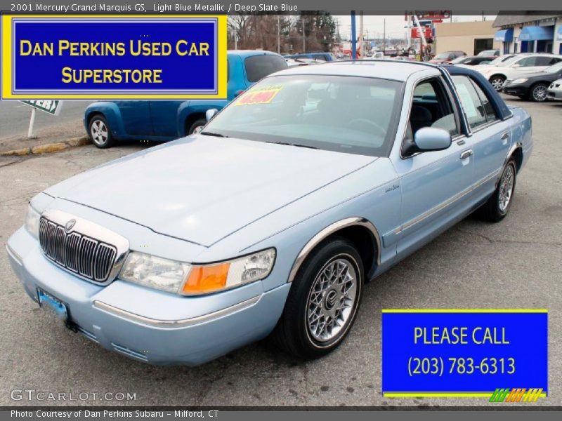 Light Blue Metallic / Deep Slate Blue 2001 Mercury Grand Marquis GS