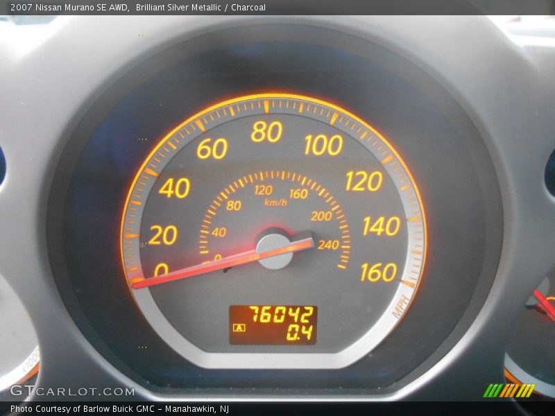 Brilliant Silver Metallic / Charcoal 2007 Nissan Murano SE AWD