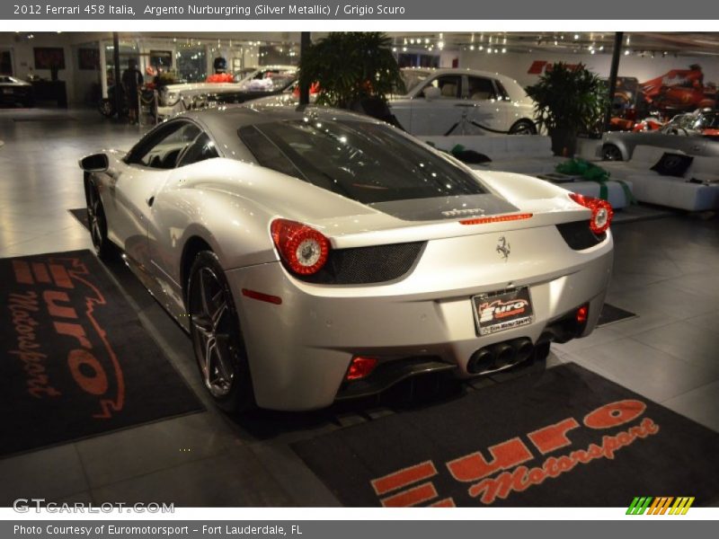 Argento Nurburgring (Silver Metallic) / Grigio Scuro 2012 Ferrari 458 Italia