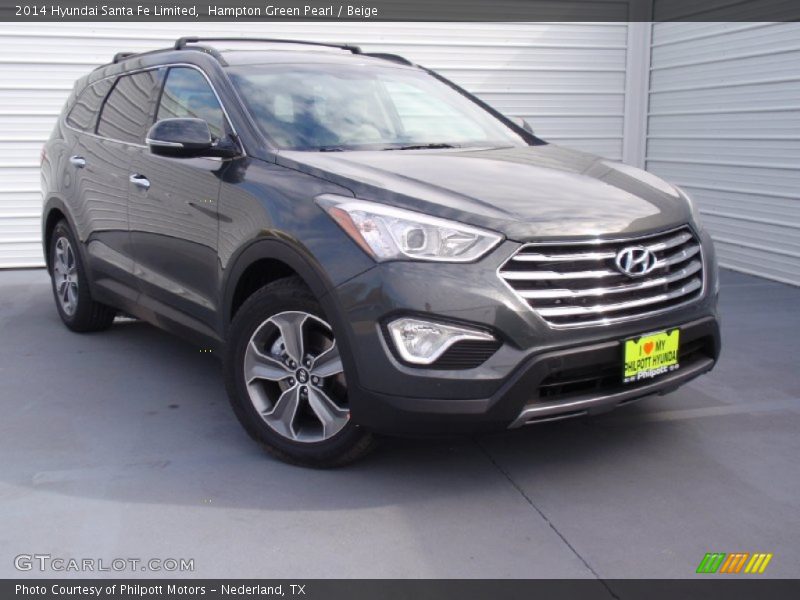 Hampton Green Pearl / Beige 2014 Hyundai Santa Fe Limited