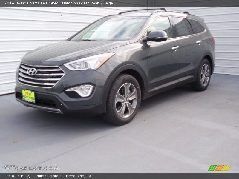 Hampton Green Pearl / Beige 2014 Hyundai Santa Fe Limited