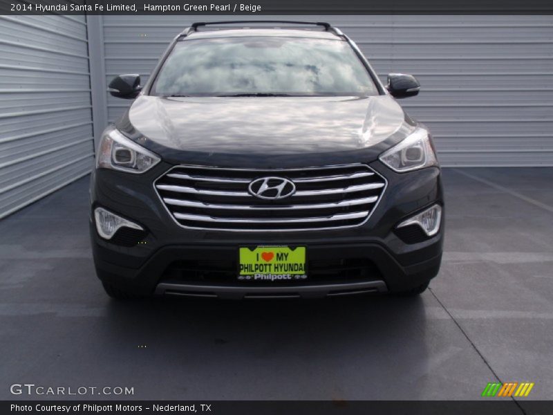Hampton Green Pearl / Beige 2014 Hyundai Santa Fe Limited