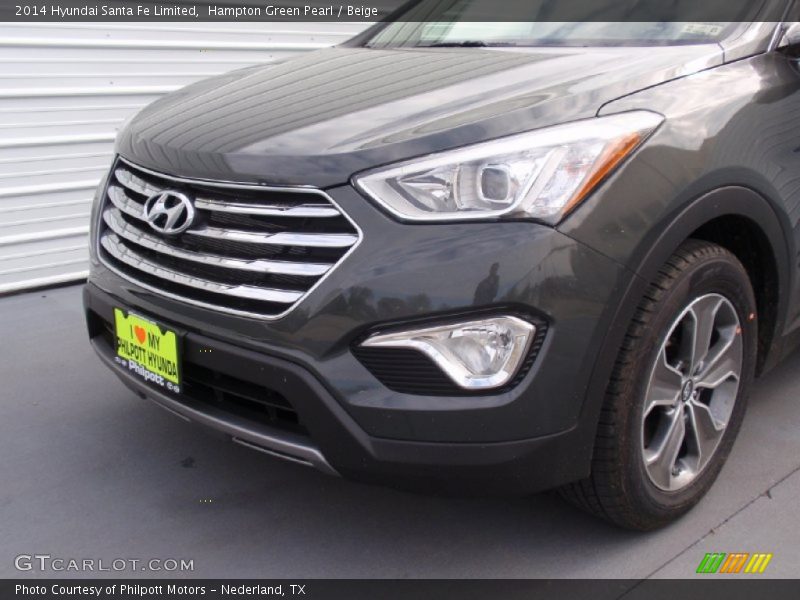 Hampton Green Pearl / Beige 2014 Hyundai Santa Fe Limited