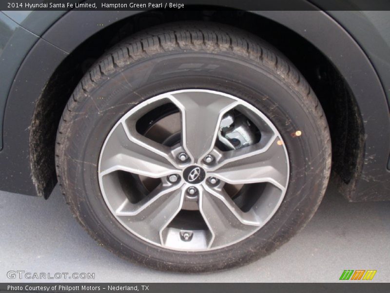 Hampton Green Pearl / Beige 2014 Hyundai Santa Fe Limited