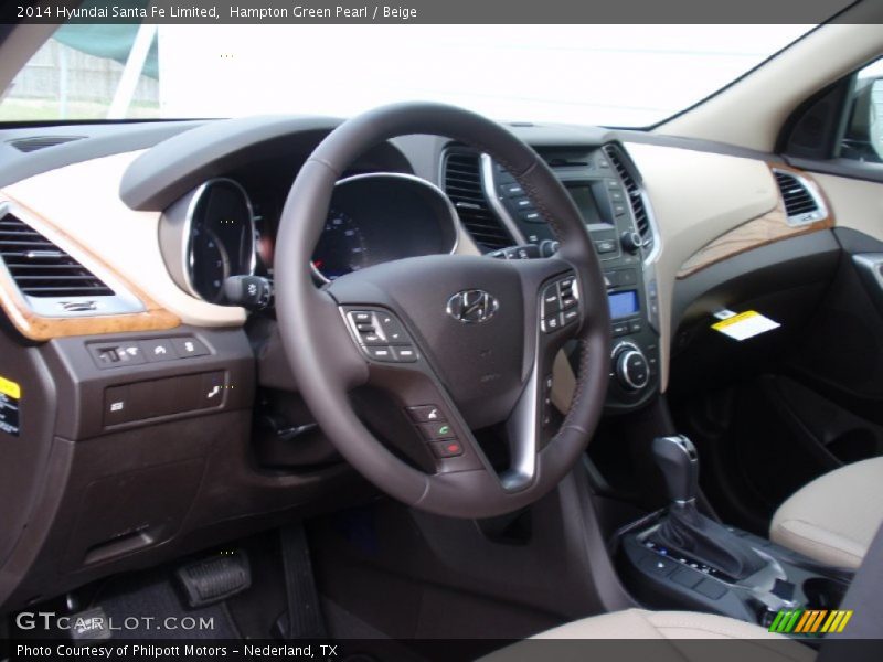 Hampton Green Pearl / Beige 2014 Hyundai Santa Fe Limited