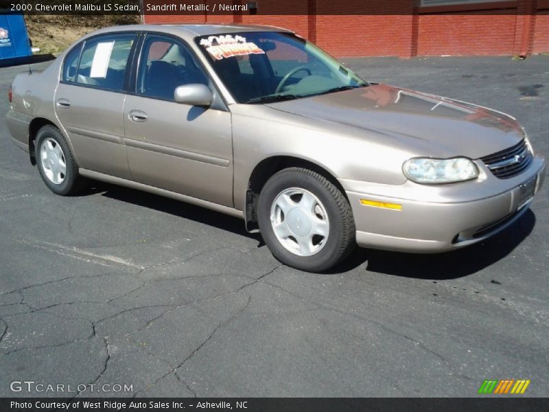 Sandrift Metallic / Neutral 2000 Chevrolet Malibu LS Sedan