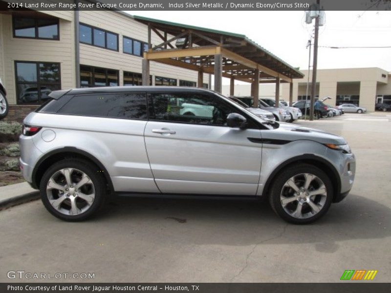 Indus Silver Metallic / Dynamic Ebony/Cirrus Stitch 2014 Land Rover Range Rover Evoque Coupe Dynamic