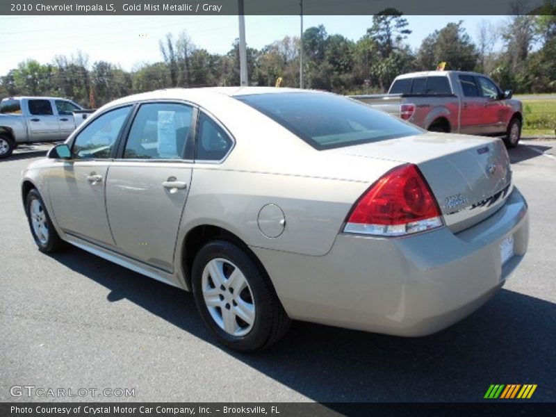 Gold Mist Metallic / Gray 2010 Chevrolet Impala LS