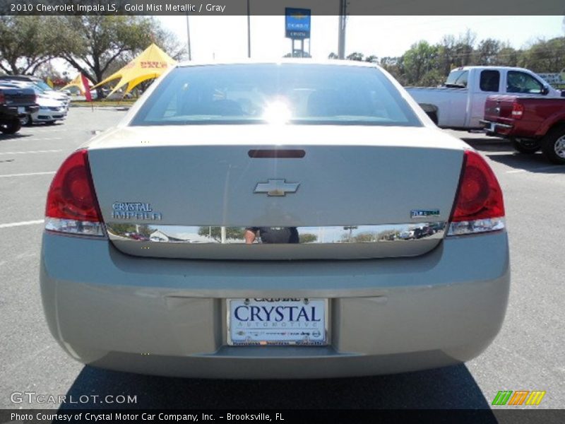 Gold Mist Metallic / Gray 2010 Chevrolet Impala LS