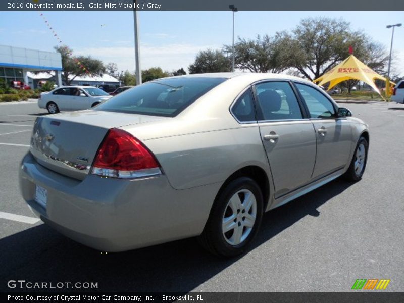 Gold Mist Metallic / Gray 2010 Chevrolet Impala LS