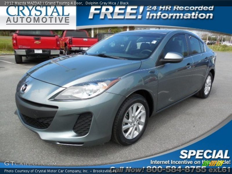 Dolphin Gray Mica / Black 2012 Mazda MAZDA3 i Grand Touring 4 Door