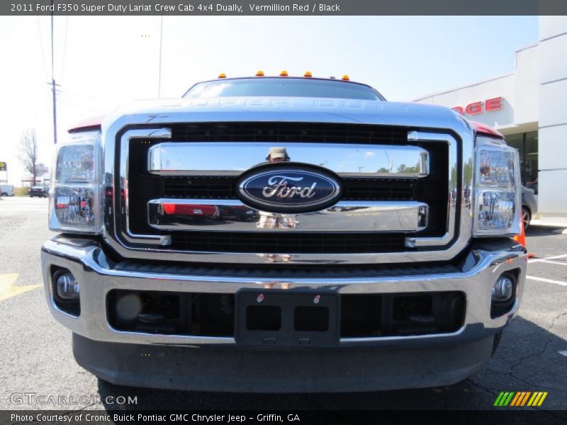 Vermillion Red / Black 2011 Ford F350 Super Duty Lariat Crew Cab 4x4 Dually