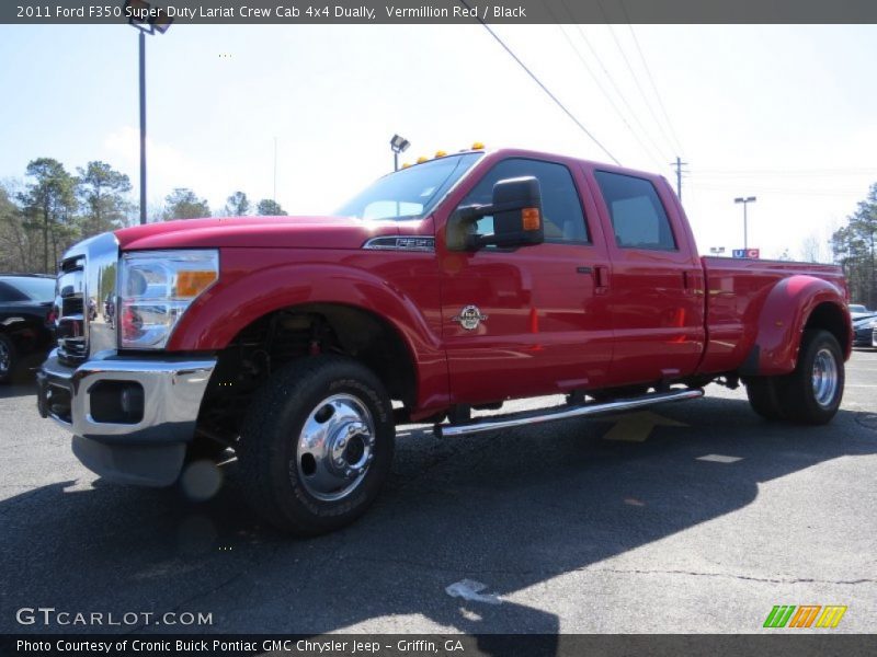 Vermillion Red / Black 2011 Ford F350 Super Duty Lariat Crew Cab 4x4 Dually