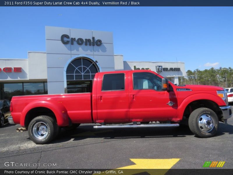 Vermillion Red / Black 2011 Ford F350 Super Duty Lariat Crew Cab 4x4 Dually