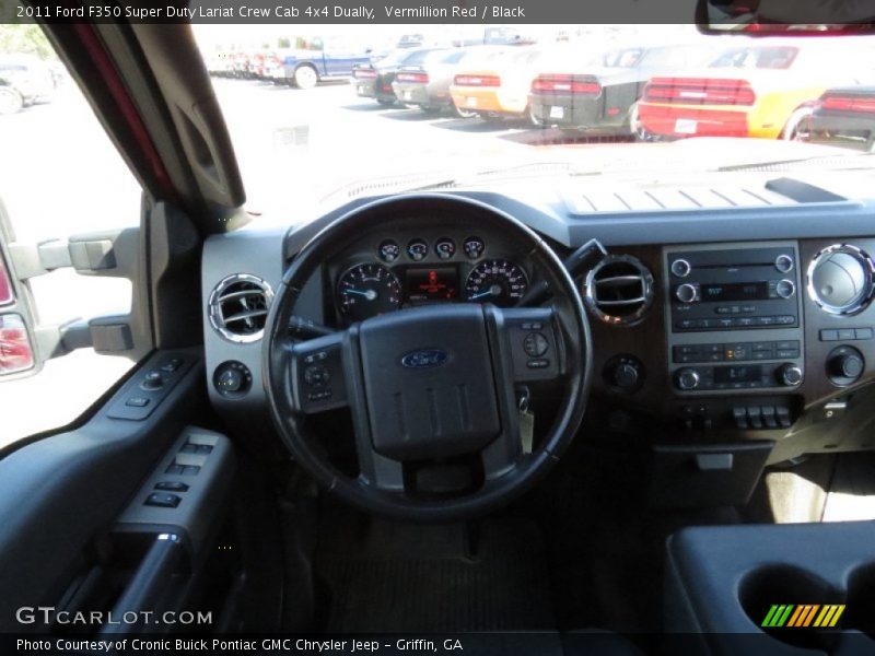 Vermillion Red / Black 2011 Ford F350 Super Duty Lariat Crew Cab 4x4 Dually