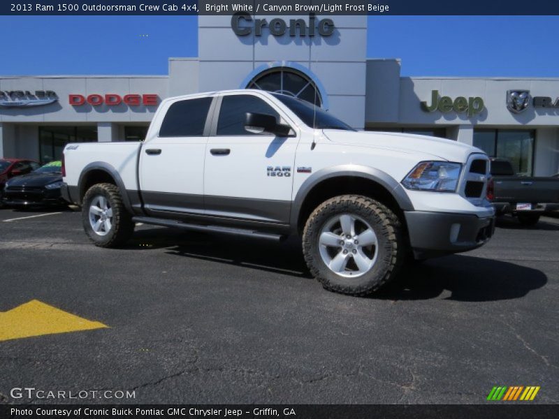 Bright White / Canyon Brown/Light Frost Beige 2013 Ram 1500 Outdoorsman Crew Cab 4x4