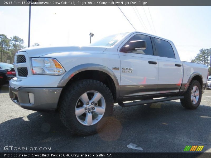 Bright White / Canyon Brown/Light Frost Beige 2013 Ram 1500 Outdoorsman Crew Cab 4x4