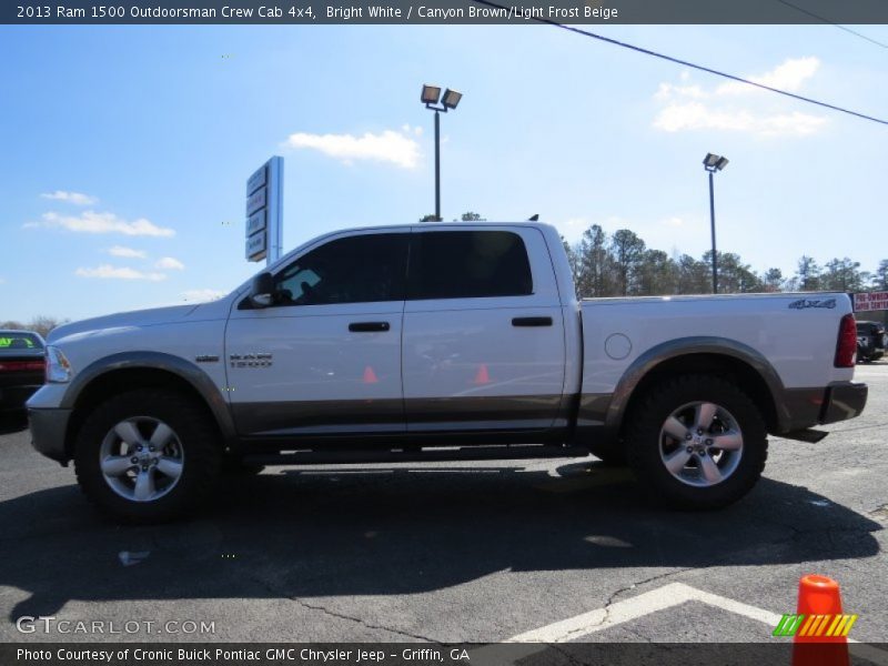 Bright White / Canyon Brown/Light Frost Beige 2013 Ram 1500 Outdoorsman Crew Cab 4x4