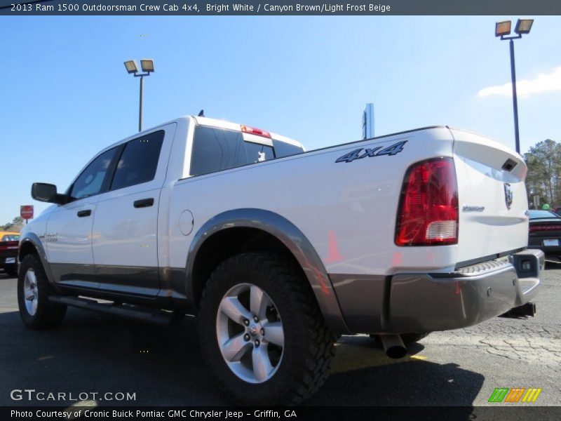 Bright White / Canyon Brown/Light Frost Beige 2013 Ram 1500 Outdoorsman Crew Cab 4x4