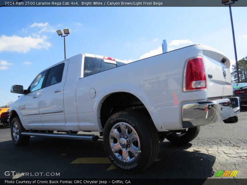 Bright White / Canyon Brown/Light Frost Beige 2014 Ram 2500 Laramie Mega Cab 4x4