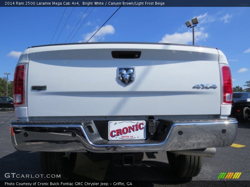 Bright White / Canyon Brown/Light Frost Beige 2014 Ram 2500 Laramie Mega Cab 4x4