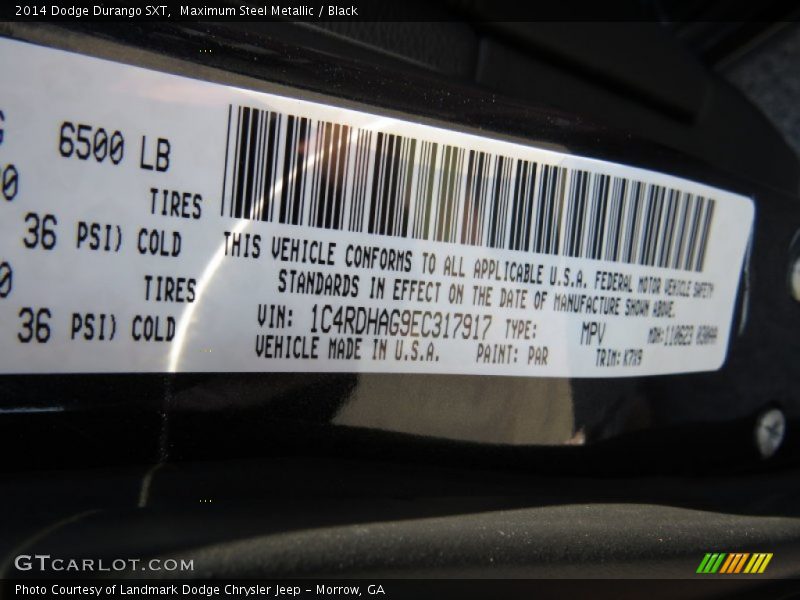 Maximum Steel Metallic / Black 2014 Dodge Durango SXT