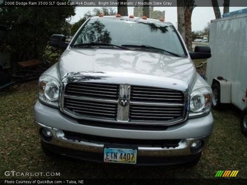 Bright Silver Metallic / Medium Slate Gray 2008 Dodge Ram 3500 SLT Quad Cab 4x4 Dually