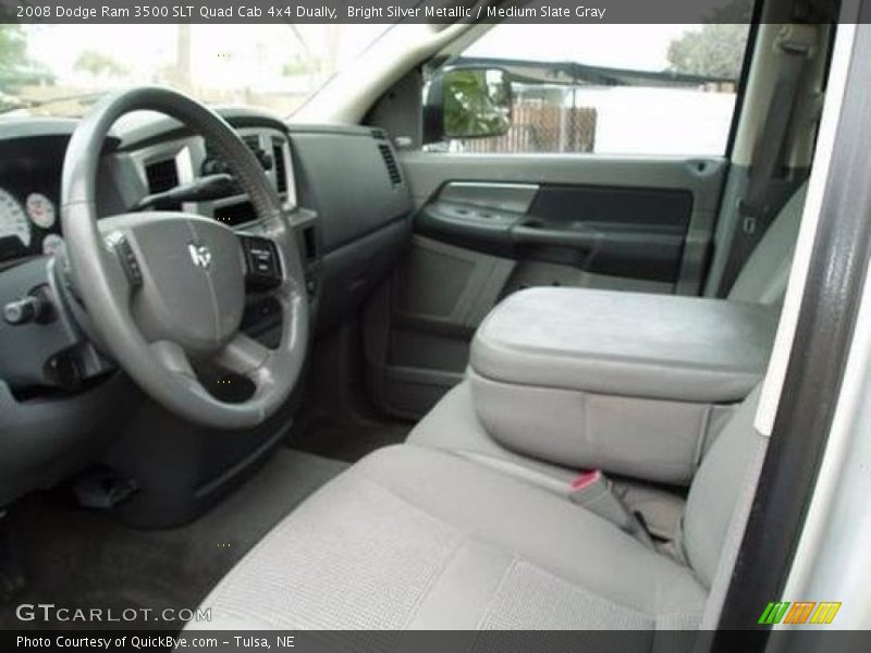 Bright Silver Metallic / Medium Slate Gray 2008 Dodge Ram 3500 SLT Quad Cab 4x4 Dually