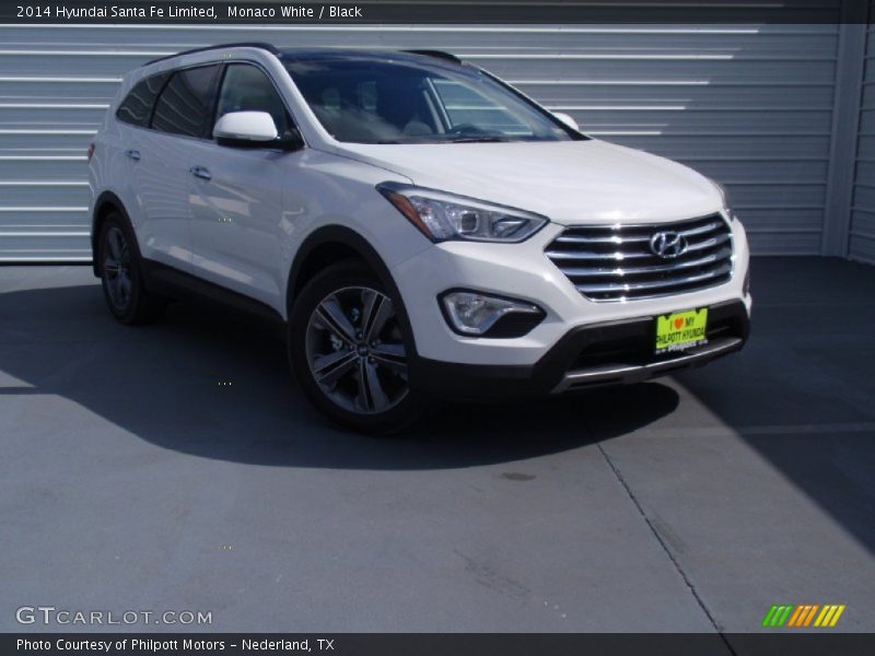 Monaco White / Black 2014 Hyundai Santa Fe Limited