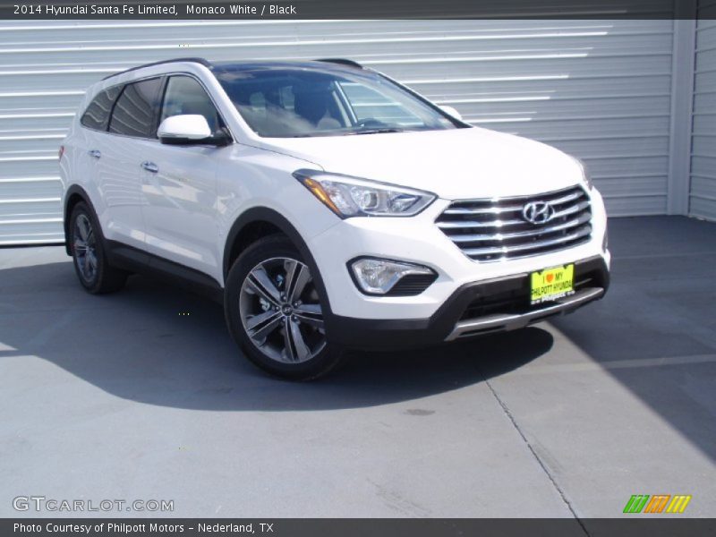 Monaco White / Black 2014 Hyundai Santa Fe Limited