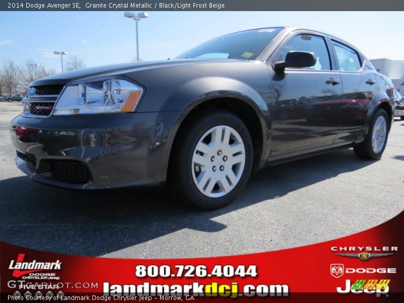 Granite Crystal Metallic / Black/Light Frost Beige 2014 Dodge Avenger SE