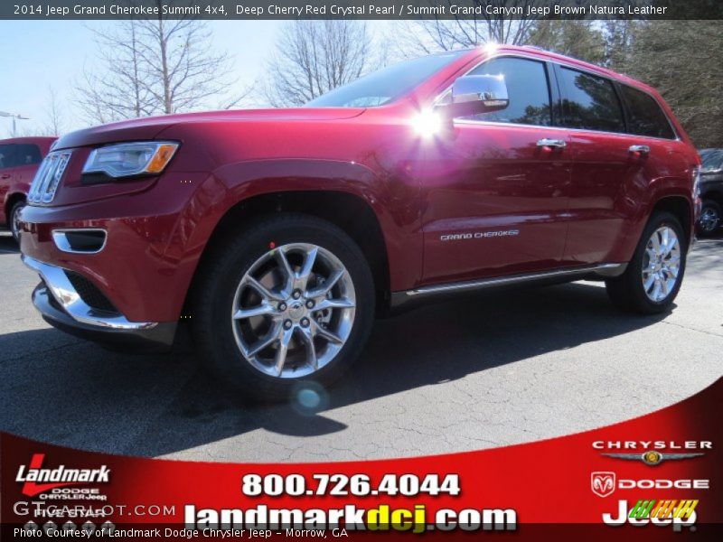 Deep Cherry Red Crystal Pearl / Summit Grand Canyon Jeep Brown Natura Leather 2014 Jeep Grand Cherokee Summit 4x4
