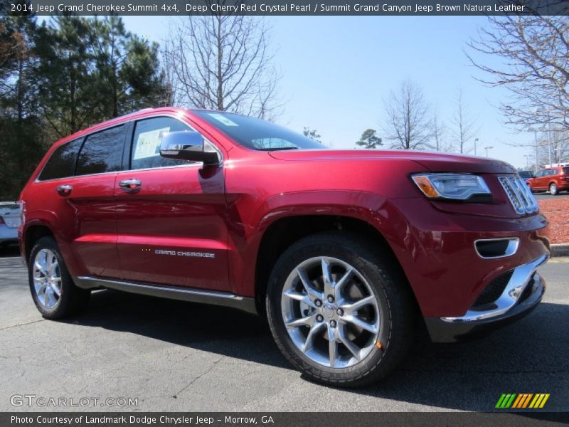 Deep Cherry Red Crystal Pearl / Summit Grand Canyon Jeep Brown Natura Leather 2014 Jeep Grand Cherokee Summit 4x4