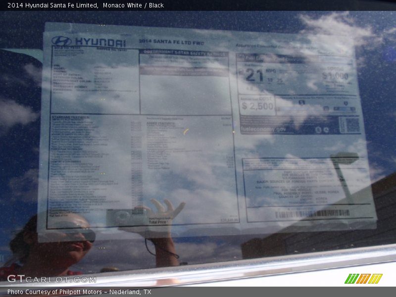 Monaco White / Black 2014 Hyundai Santa Fe Limited