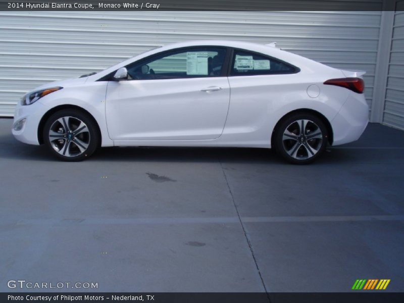 Monaco White / Gray 2014 Hyundai Elantra Coupe