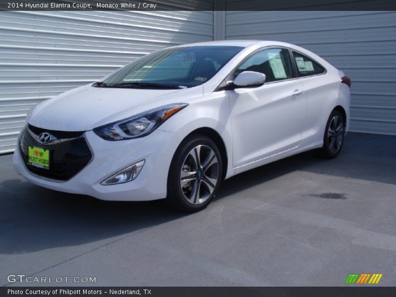 Monaco White / Gray 2014 Hyundai Elantra Coupe